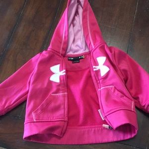 6/9 month girl under armour pink hoodie